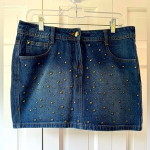 Vintage Studded Denim Mini Skirt Size 40/M/8